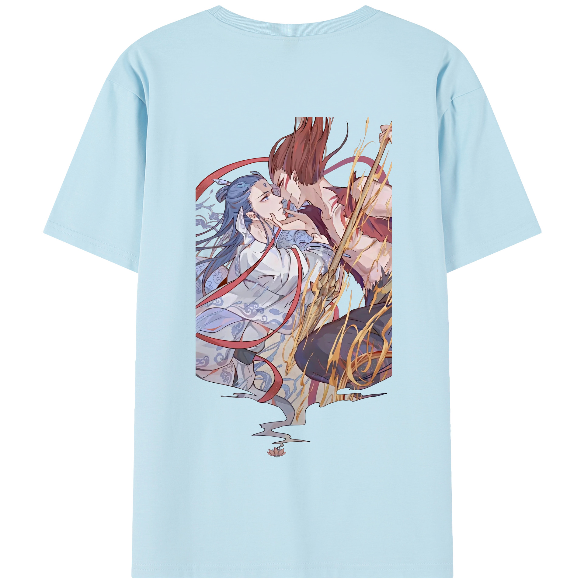 （画像用） Ne Zha 2 ナタ 魔童の大暴れ 綿100％半袖Tシャツ（背面プリント）